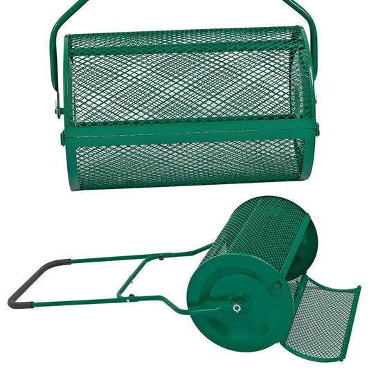 zblandscape 76L Lawn Compost Spreader Top Dress Soil/Fertiliser/Seed Heavy Duty Garden Roller