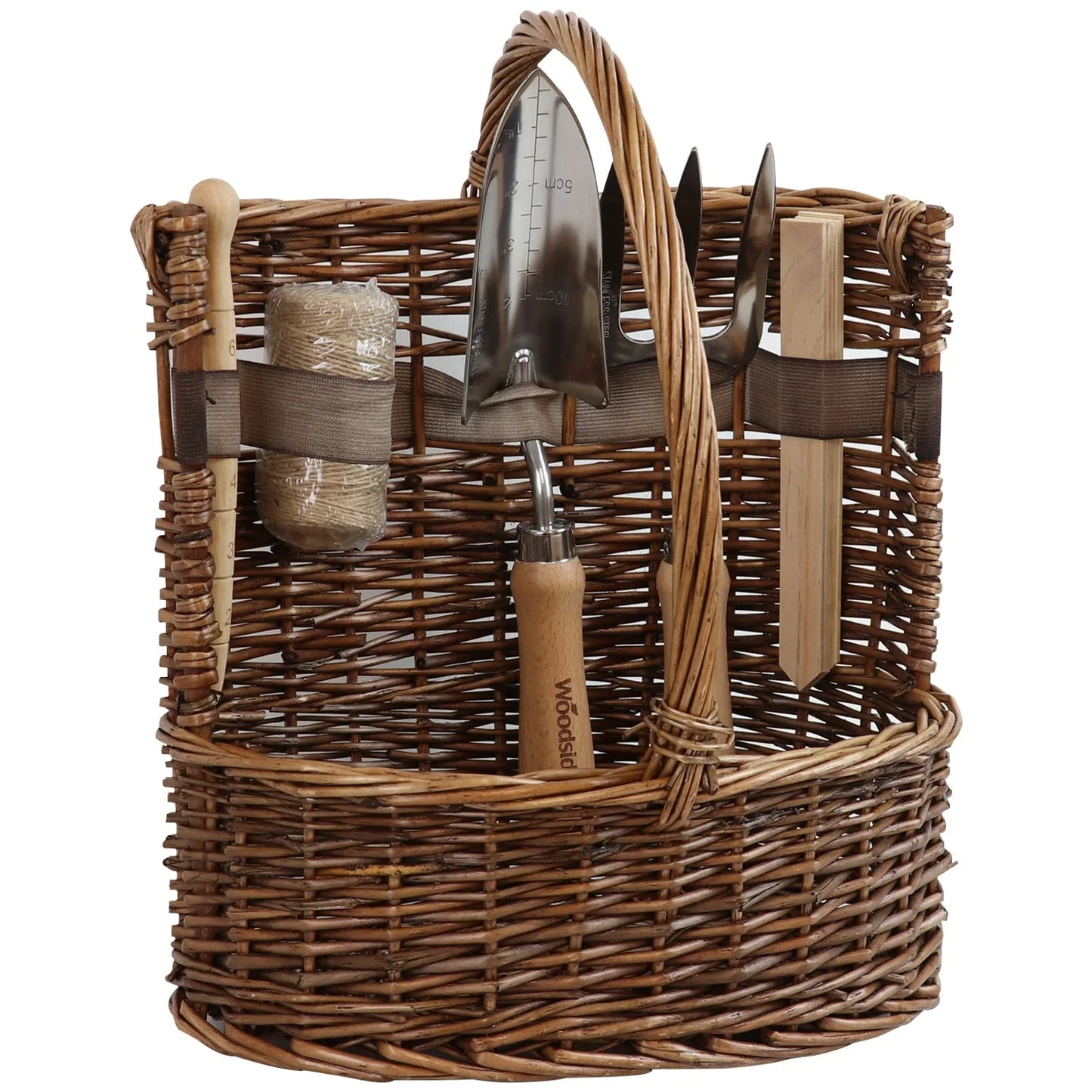 zblandscape Willow Tool Basket/Trug with Garden Hand Tools Trowel/Fork/Dibber