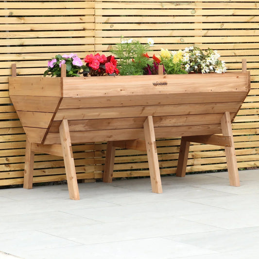 zblandscape Raised Wooden Garden Bed Planter, Plants &amp; Vegetable/Herb Box, Large 150cm